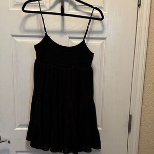 Zara Black Tiered Smocked Dress Size XS